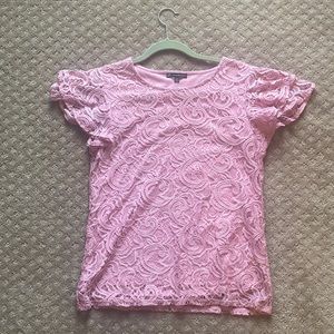 Adriana Papell pink Lace top